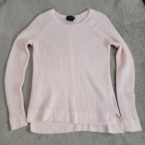 C‎ By Bloomingdales 2-ply Cashmere Pink Textured Honeycomb Crewneck Sweater Sz M